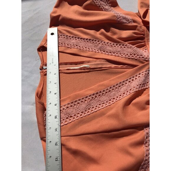 Vtg S M 60s 70s Mod Angel Bell Sleeve Goddess Boho Hippie Polyester Maxi Dress - Picture 4 of 16